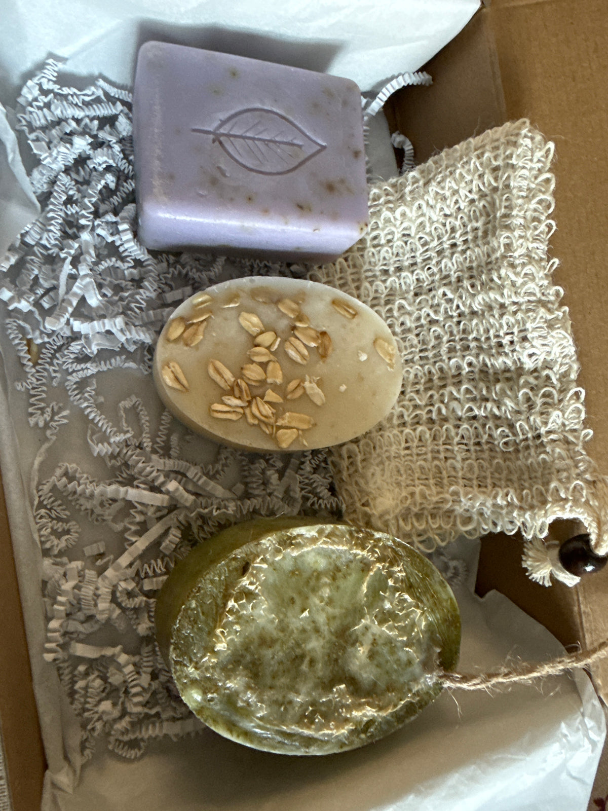 Handcrafted soaps kit - lavender, oatmeal, aloe vera